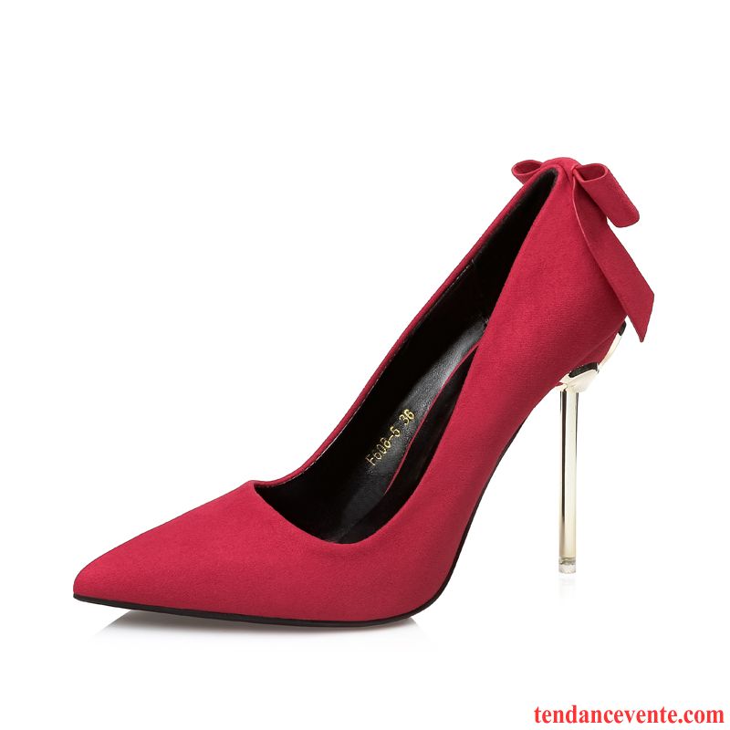Escarpins Grandes Tailles Sexy Derbies Pointe Pointue Talons Minces Tous Les Assortis Femme Professionnel Arc Été Noir