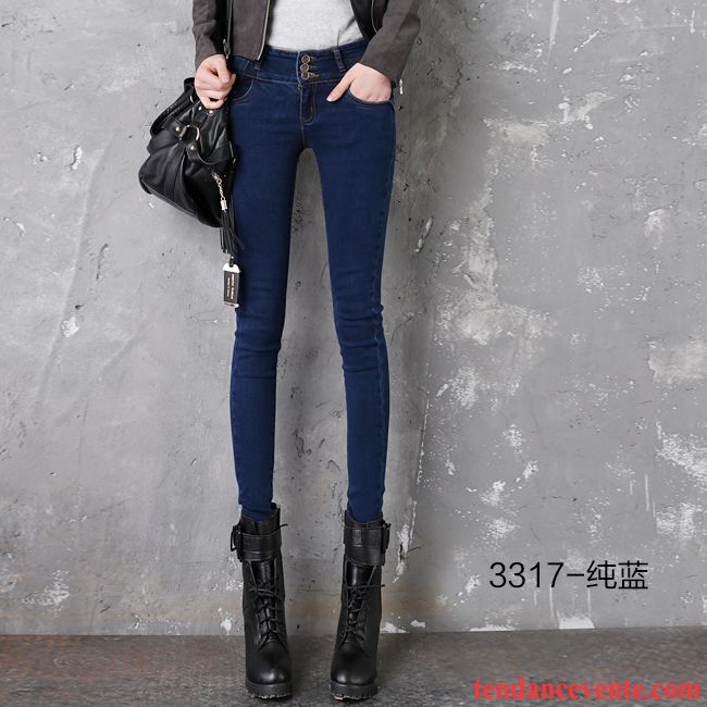 Jean Bootcut Femme Grande Taille Pantalons Crayon Noir Forme Haute Cintrée Maigre Hiver Femme Plus De Velours Tendance Bordeaux