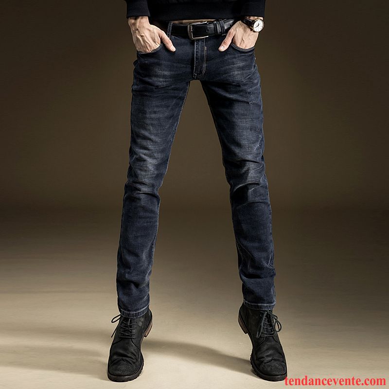 Jean Coloré Homme Hiver Slim Maigre L'automne Homme Tendance Jeunesse Extensible Pantalon Jambe Droite Vente