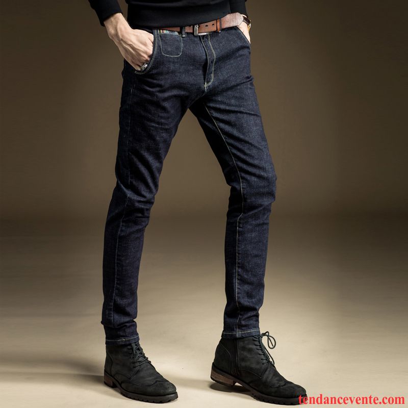 Jean Coupe Skinny Homme Slim Jambe Droite Noir Pantalon L'automne Jeunesse Homme Tendance Extensible Hiver