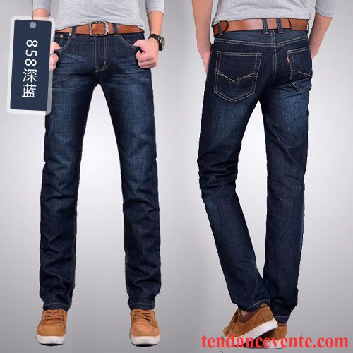 Jean Mode Homme Pantalon Décontractée Jambe Droite Jeunesse Hiver Baggy L'automne Homme Taillissime Plus De Velours