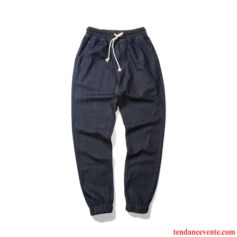 Jean Regular Homme Coton Bio Tendance Jeunesse Bleu Neuvième Pantalon Homme Maigre Original L'automne Slim Blé Soldes