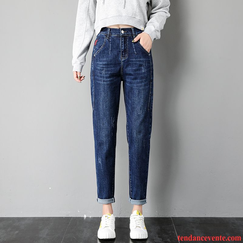 Jeans Femme L'automne Mince Légère Taillissime Harlan Baggy Bleu