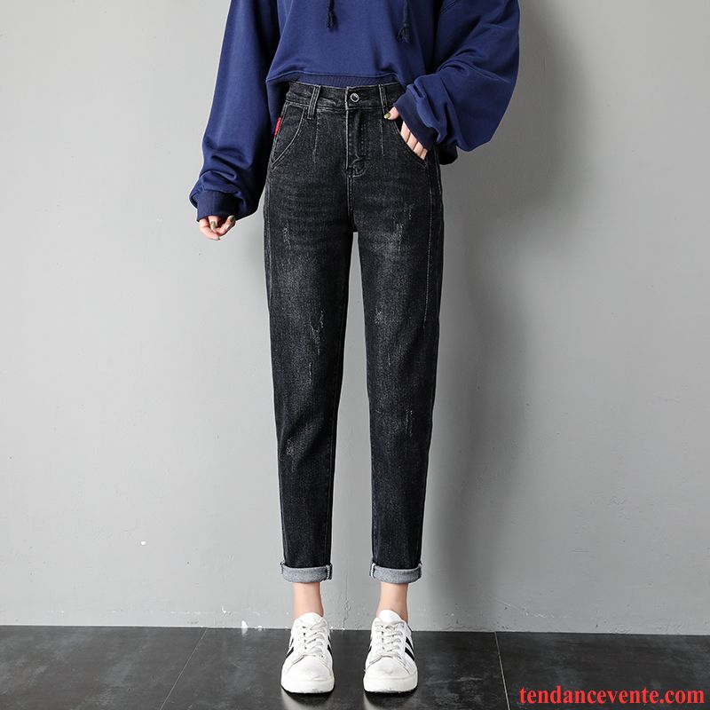 Jeans Femme L'automne Mince Légère Taillissime Harlan Baggy Bleu