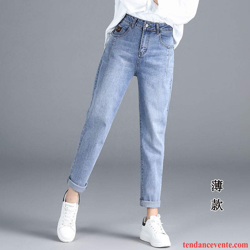 Jeans Femme Légère Harlan Forme Haute Cintrée Pantalon Mince Été