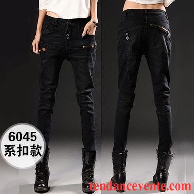 Jeans Femme Personnalité Mince Printemps Maigre Taillissime Harlan Noir