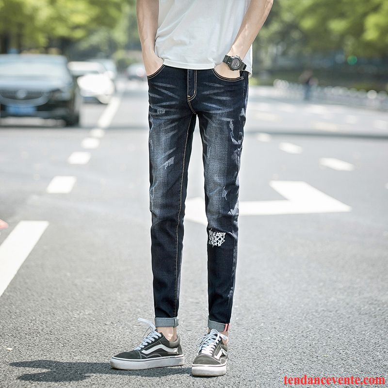 Jeans Homme Hiver Bleu Tendance Étudiant L'automne Pantalon