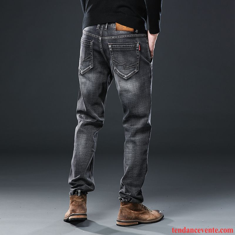 Jeans Homme Jambe Droite Taillissime Graisse Tendance L'automne Ultra Bleu Gris