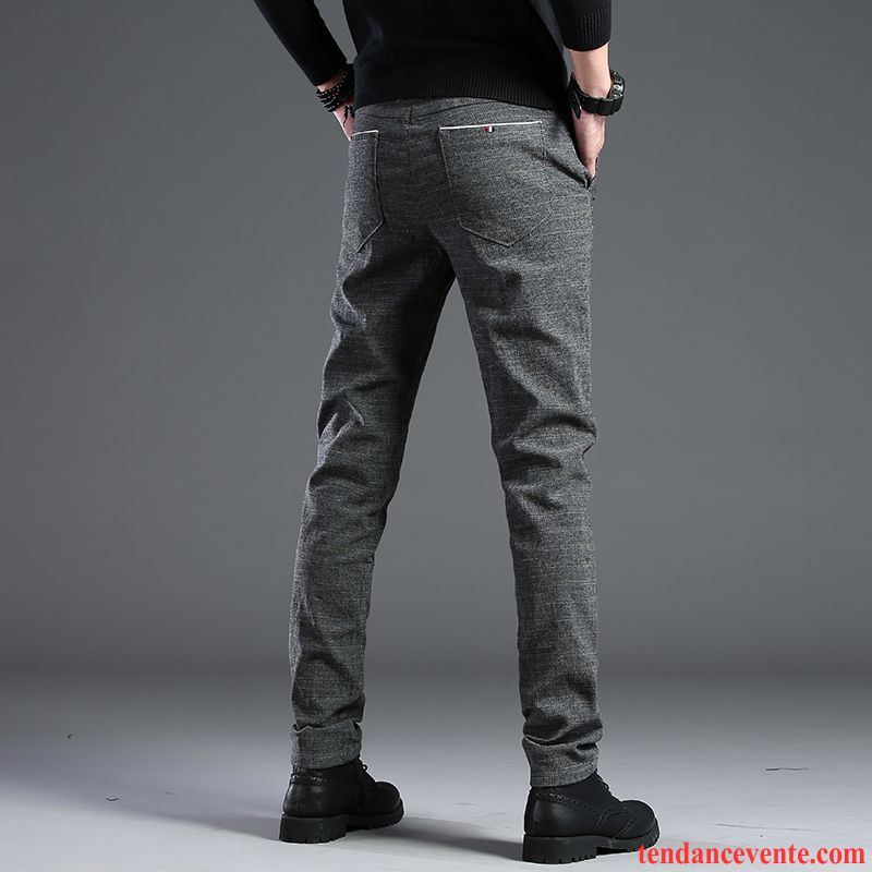 Jeans Homme Pantalons L'automne Tous Les Assortis Renforcé Hiver Carreaux Noir