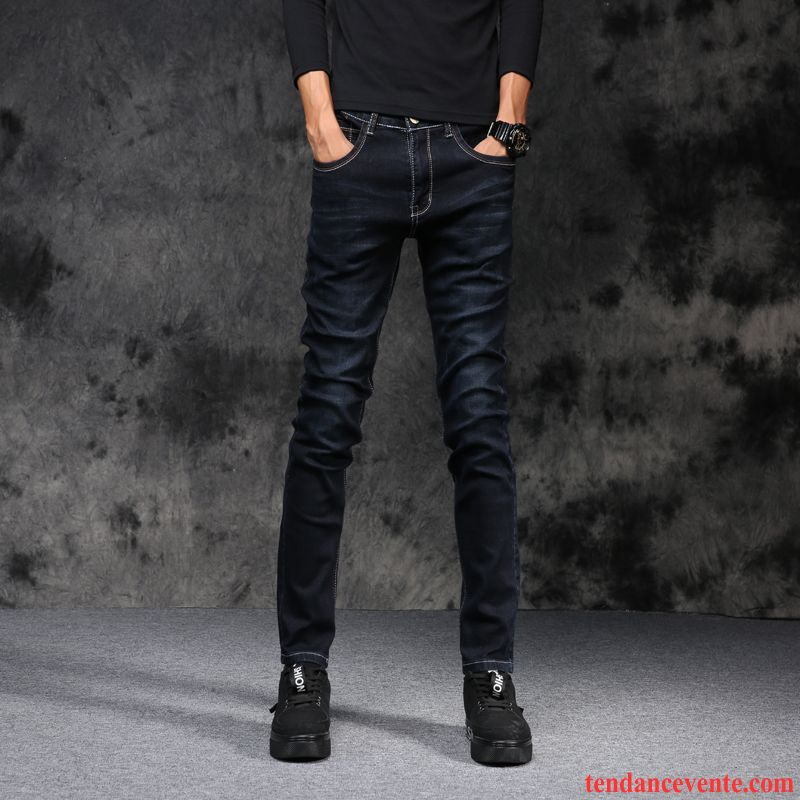 Jeans Homme Slim Extensible L'automne Pantalons Maigre Tendance Bleu