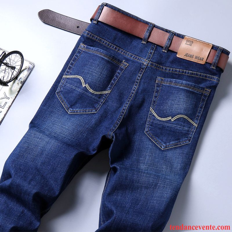 Jeans Homme Taillissime Épais Pantalon Extensible Slim L'automne Noir