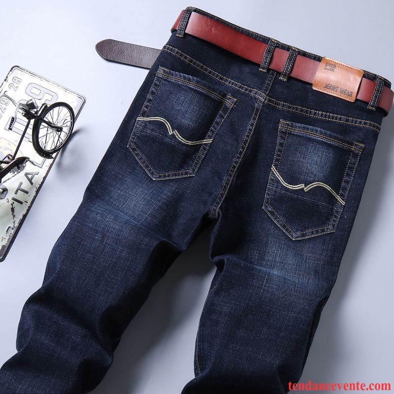 Jeans Homme Taillissime Épais Pantalon Extensible Slim L'automne Noir