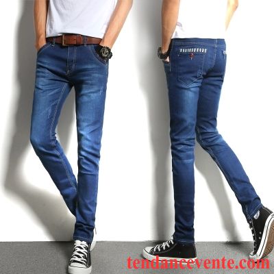 Jeans Homme Tendance L'automne Décontractée Jeunesse Maigre Slim Bleu