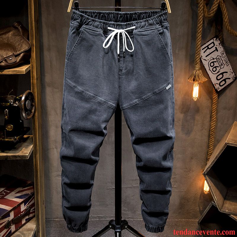 Jeans Homme Tendance Pantalon Baggy Harlan Décontractée Gris