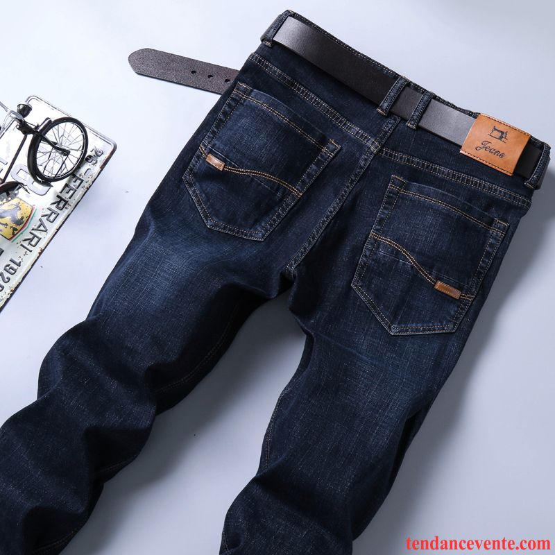 Jeans Homme Tous Les Assortis Pantalon Simple L'automne Jeunesse Extensible Noir