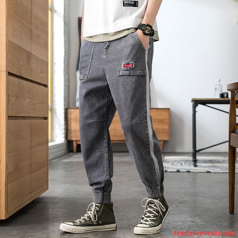 Jeans Homme Été Baggy Harlan Pantalon Tendance Bureau Gris Foncé