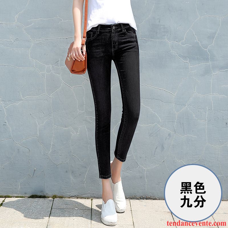 Jeans Pas Cher Femme Neuvième Pantalon Plus De Velours Renforcé Moulant Mince Pantalons Crayon Maigre Femme Extensible Hiver L'automne Rose