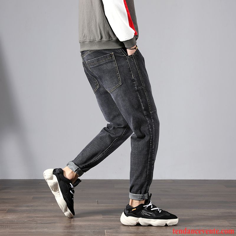 Jeans Pas Cher Homme Homme Tendance Extensible Plus De Velours Baggy Bleu Pantalon L'automne Renforcé Taillissime Harlan