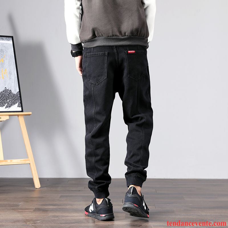 Jeans Pas Cher Homme Homme Tendance Extensible Plus De Velours Baggy Bleu Pantalon L'automne Renforcé Taillissime Harlan