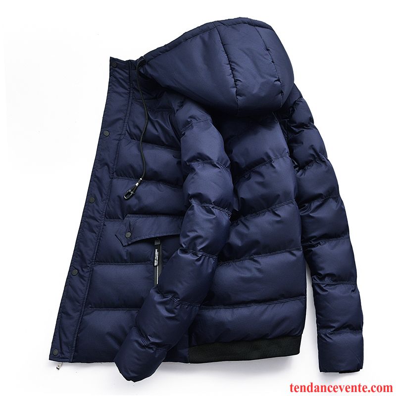 Les Meilleures Doudounes Décontractée Hiver Manteau En Coton Homme Tendance Jeunesse Pardessus Matelassé Renforcé Matelassée Bleu Tomate Pas Cher