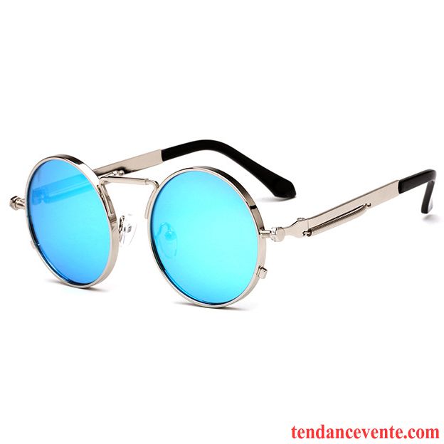 Lunettes De Soleil Femme Art Transparent Homme Ombre Rétro Rond Or