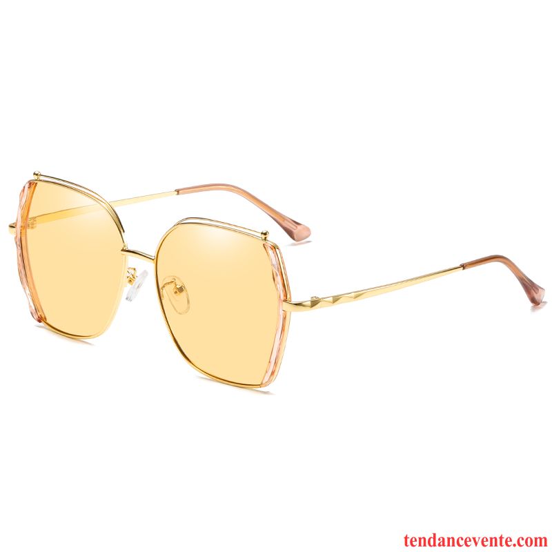 Lunettes De Soleil Femme Conduire Homme Vision Nocturne Engrener Tendance Le Nouveau Rouge Or Gris