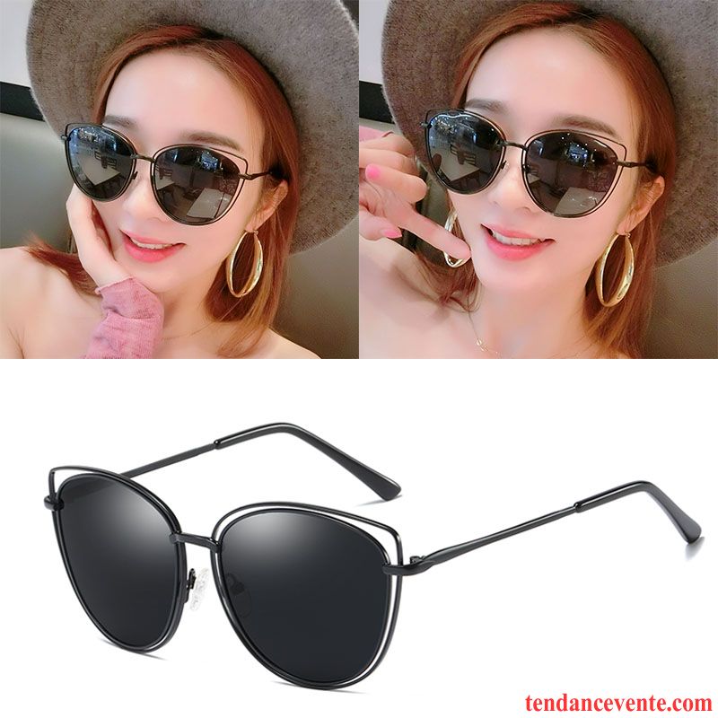 Lunettes De Soleil Femme Creux Gros Chauffeur Visage Rond Le Nouveau Tendance Argent