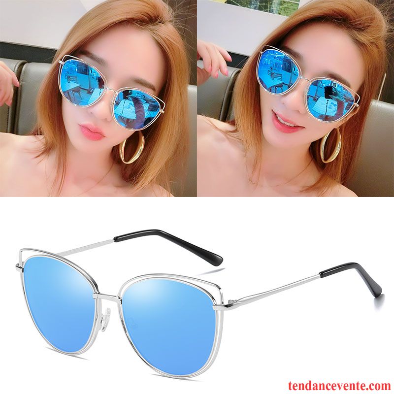 Lunettes De Soleil Femme Creux Gros Chauffeur Visage Rond Le Nouveau Tendance Argent