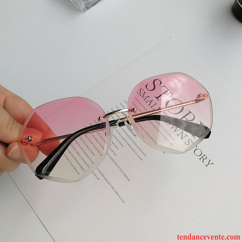 Lunettes De Soleil Femme Réseau Longue Tendance Le Nouveau Visage Rond Conduire Bleu Rouge Violet Rose