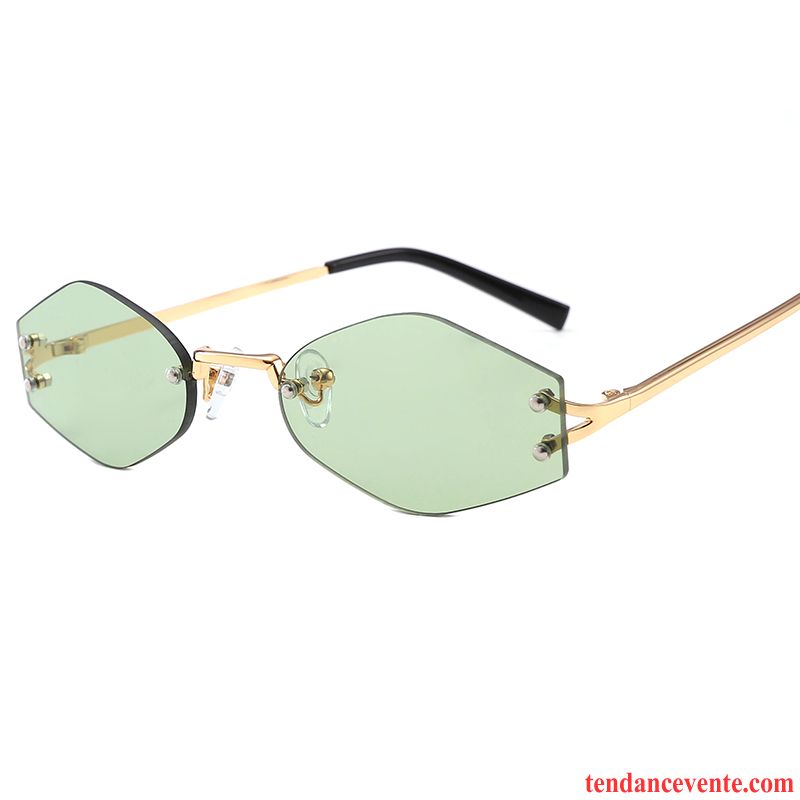 Lunettes De Soleil Femme Rétro Tendance Tir De Rue Europe Irrégulier Rouge Vert