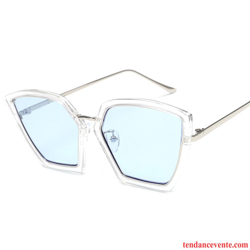 Lunettes De Soleil Femme Tendance Gros Tissu Célébrité Le Nouveau Visage Rond Bleu Rouge Clair