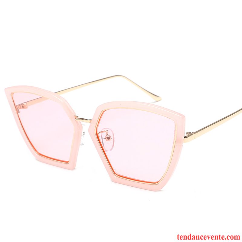 Lunettes De Soleil Femme Tendance Gros Tissu Célébrité Le Nouveau Visage Rond Bleu Rouge Clair