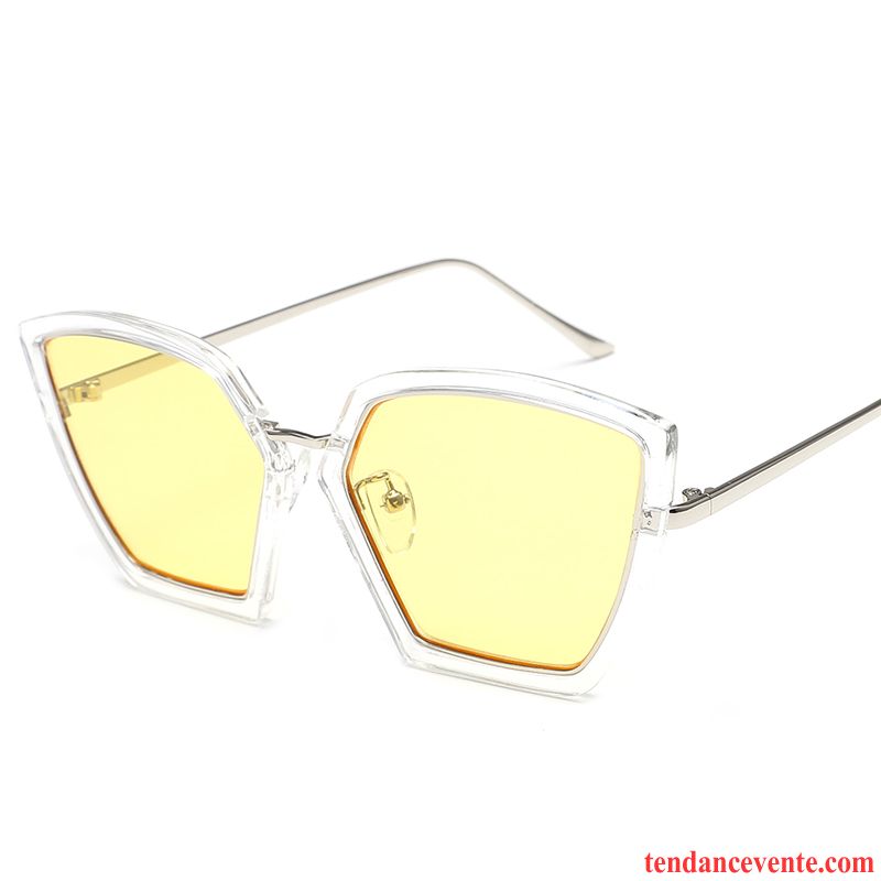 Lunettes De Soleil Femme Tendance Gros Tissu Célébrité Le Nouveau Visage Rond Bleu Rouge Clair