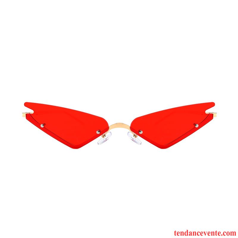 Lunettes De Soleil Femme Tendance Rétro Réseau Étroit Europe Ultra Bleu Rouge