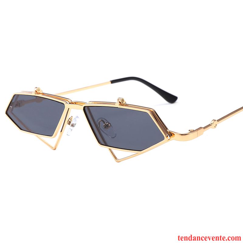 Lunettes De Soleil Femme Tissu Célébrité Homme Visage Rond Le Nouveau Tendance Or