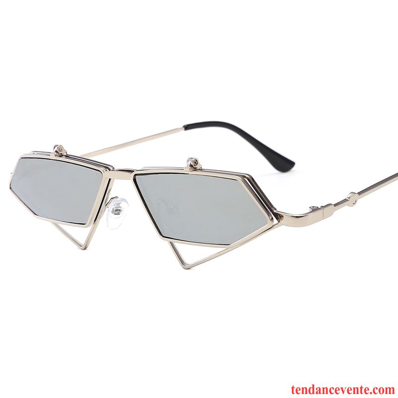 Lunettes De Soleil Femme Tissu Célébrité Homme Visage Rond Le Nouveau Tendance Or