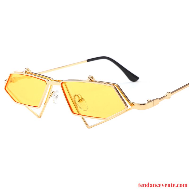 Lunettes De Soleil Femme Tissu Célébrité Homme Visage Rond Le Nouveau Tendance Or