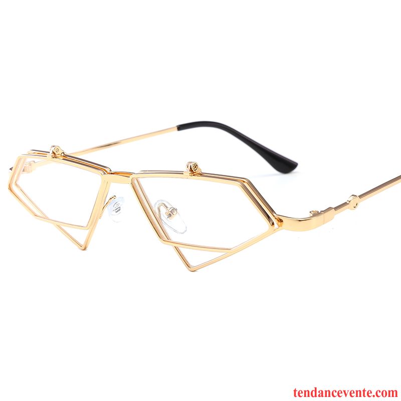 Lunettes De Soleil Femme Tissu Célébrité Homme Visage Rond Le Nouveau Tendance Or