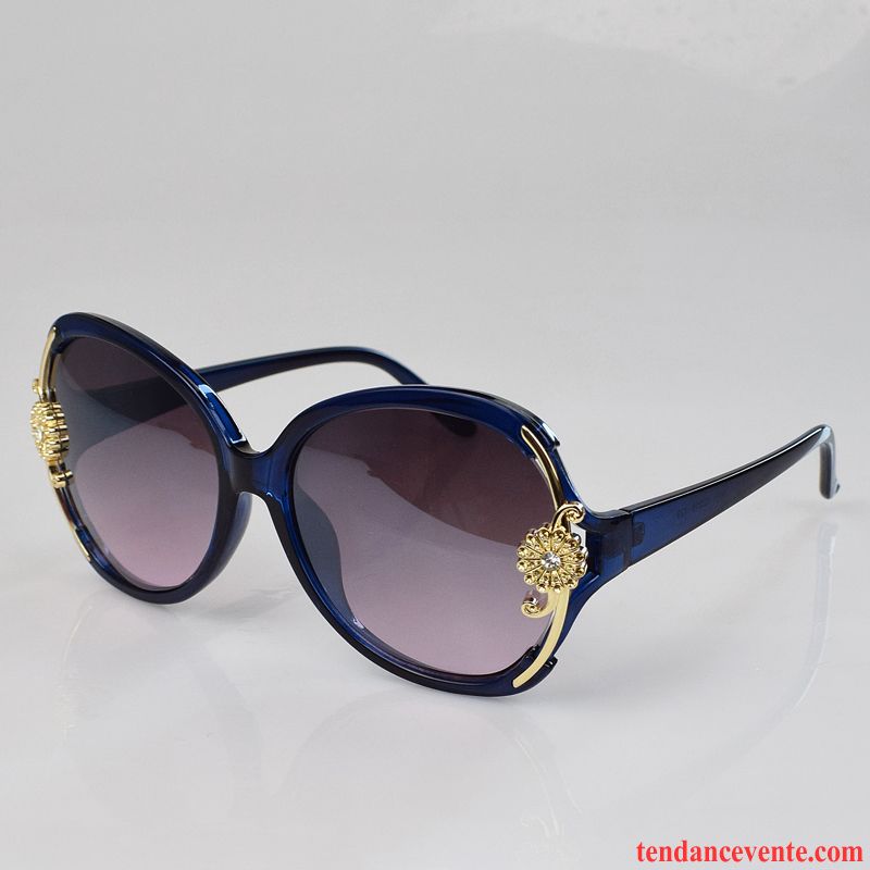 Lunettes De Soleil Femme Visage Rond Personnalité Longue Gros Élégant Diamant Noir