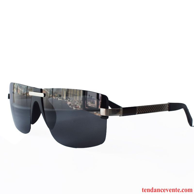 Lunettes De Soleil Homme Visage Rond All-match Nouvelles Arrivées Conduire Personnalité Chauffeur Noir Or Gris