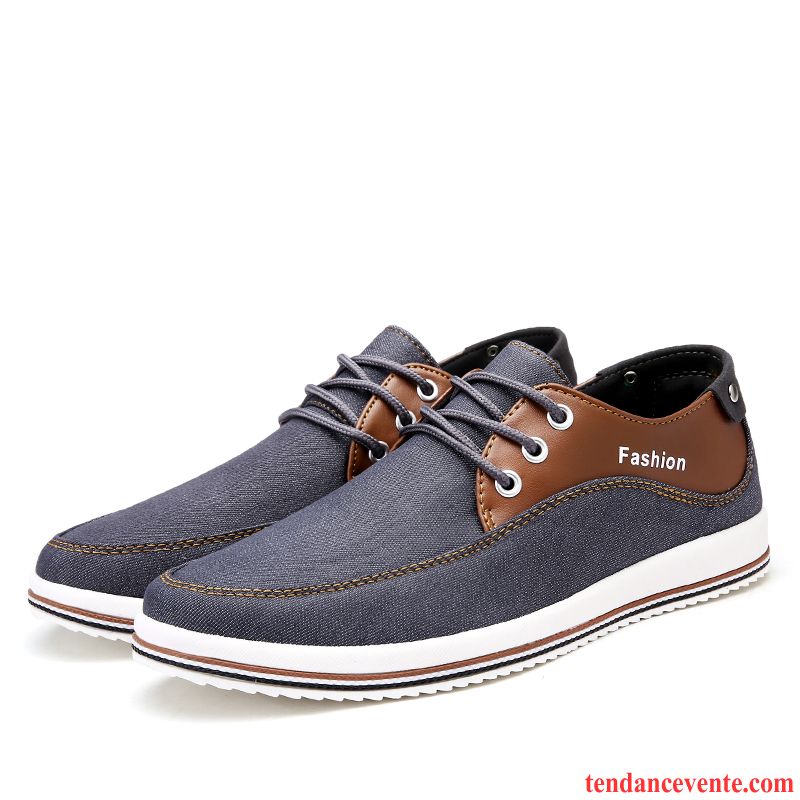 Magasin De Chaussure En Ligne Décontractée Printemps Laçage Denim Toile Étudiant Homme Taillissime Respirant Tendance Chocolat