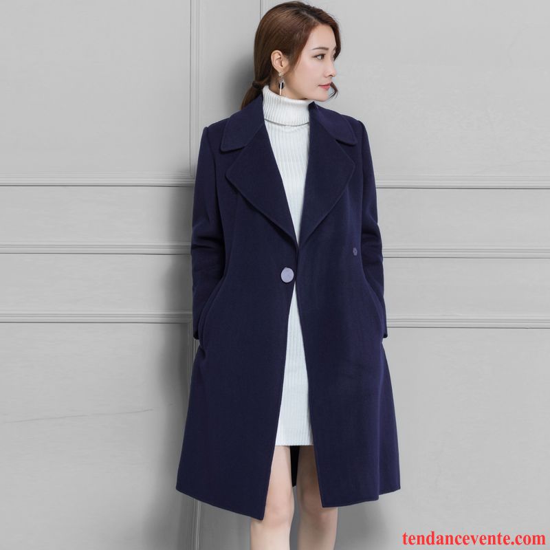 Manteau Classique Femme Femme L'automne Revers Roulé Rouge Tous Les Assortis Coupe Vent Manteau Tempérament Hiver Longue Reversible Pas Cher