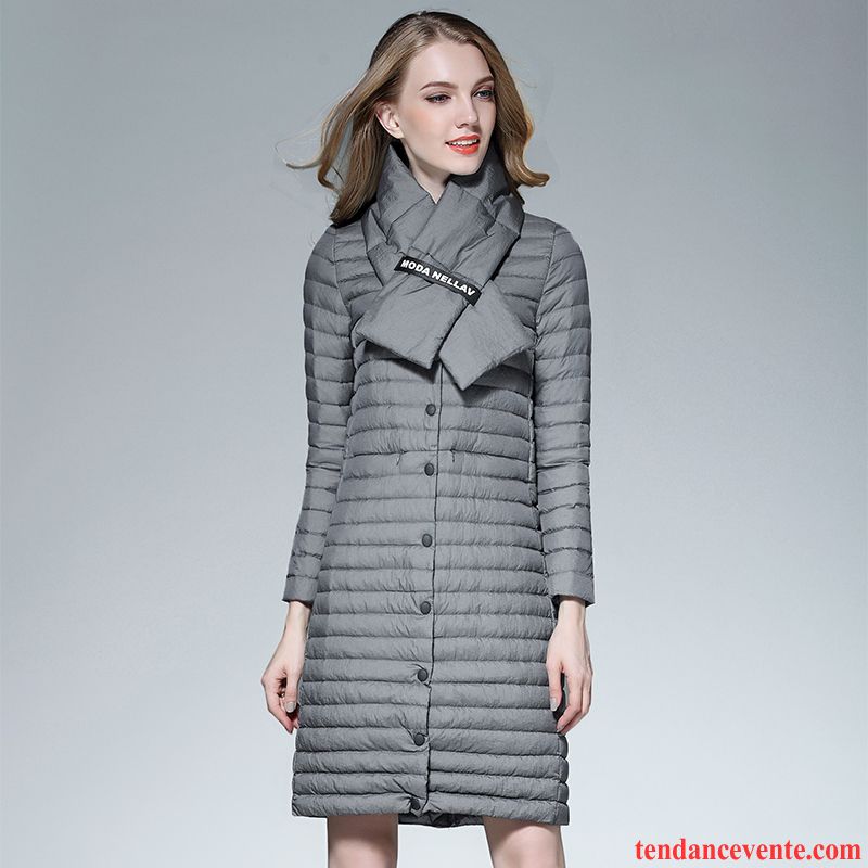 Manteau Doudoune Longue Femme Hiver Tendance Lumière Slim Longue Pardessus Capuche Vêtements D'hiver Dame Taillissime Brun Vente