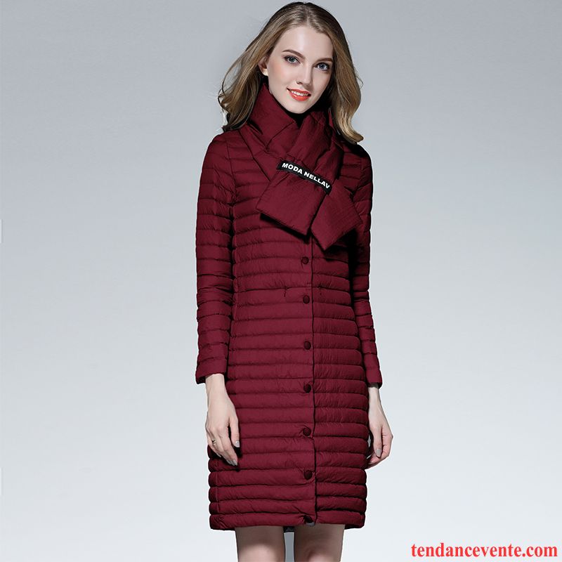 Manteau Doudoune Longue Femme Hiver Tendance Lumière Slim Longue Pardessus Capuche Vêtements D'hiver Dame Taillissime Brun Vente