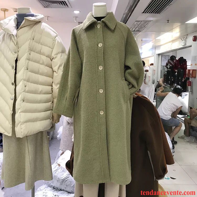 Manteau Femme Grande Taille Femme Étudiant Renforcé Longue Pardessus Vert La Laine Manteau Baggy Lavande