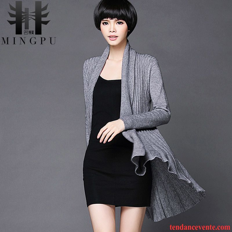 Manteau Femme Long Cintré Cardigan Femme Mince Longue Pull Pardessus Tricots En Maille Tous Les Assortis Printemps L'automne Pas Cher