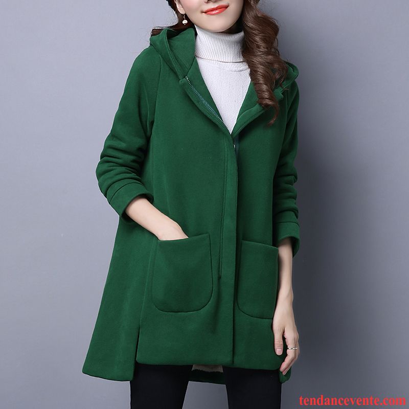 Manteau Femme Simili Cuir Pardessus Renforcé Tendance Longue Femme L'automne Capuche Hoodies Plus De Velours Baggy Cardigan Chameau