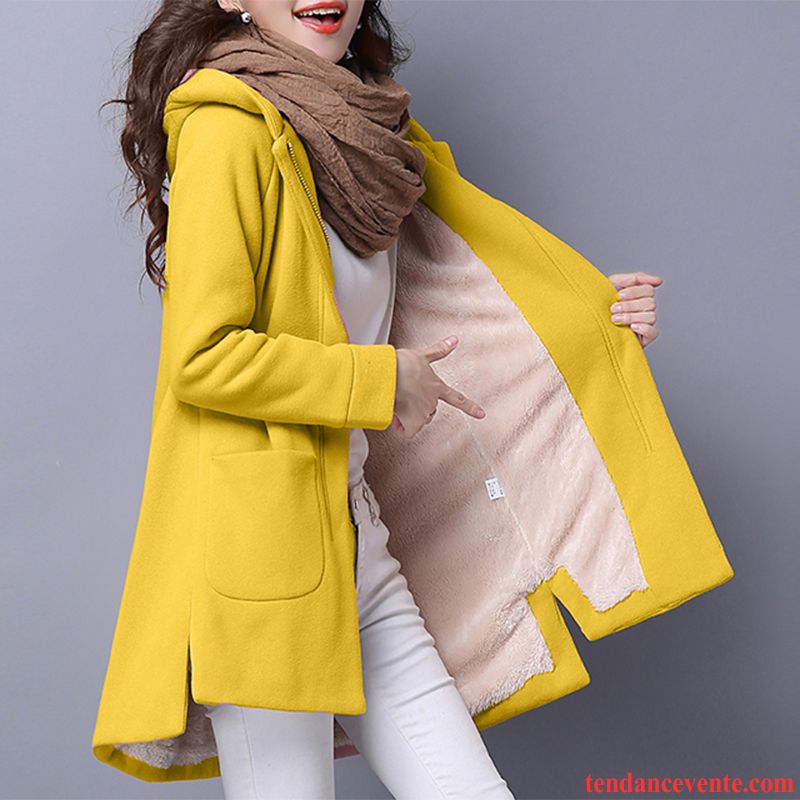 Manteau Femme Simili Cuir Pardessus Renforcé Tendance Longue Femme L'automne Capuche Hoodies Plus De Velours Baggy Cardigan Chameau