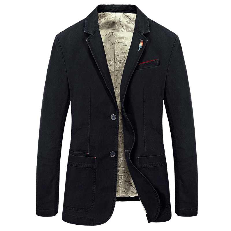 Manteau Mode Homme Blazer Décontractée Baggy Taillissime Coton Bio Une Veste Pardessus L'automne Homme Costume Bleu