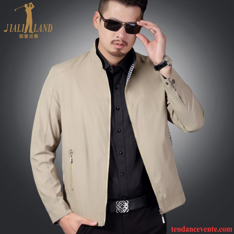 Manteau Veste Tendance Homme Légère Homme Veste De Travail Col Mandarin Décontractée Pardessus L'automne Hiver Pas Cher